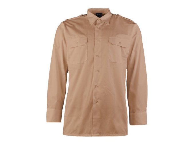 Košile SERVIS dlouhý rukáv na knoflíky KHAKI (velikost 3XL)