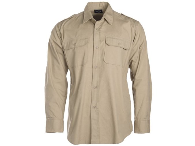 Košile TROPICAL na knoflíky KHAKI (velikost 3XL)