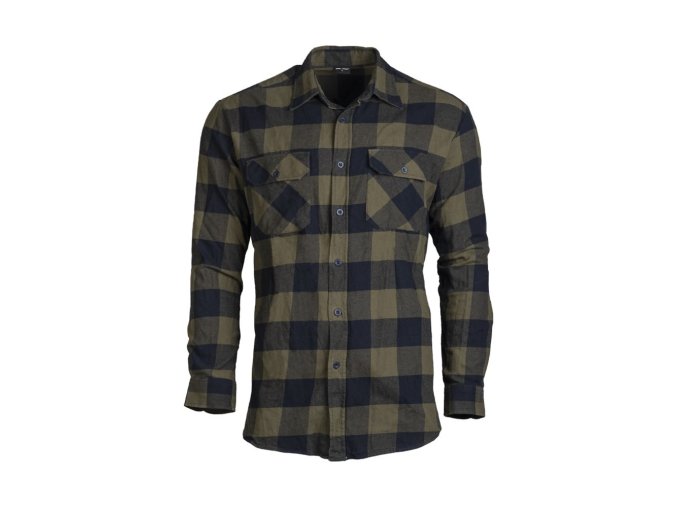 Košile DŘEVORUBECKÁ letní na knoflíky ZELENO/ČERNÁ (velikost 3XL)