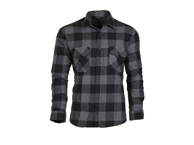 Košile DŘEVORUBECKÁ letní na knoflíky ŠEDO/ČERNÁ (velikost 3XL)