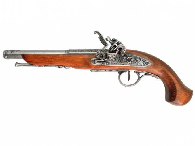 Replika Mušketová Pištoľ 18.stor., nikel pre ľavákov