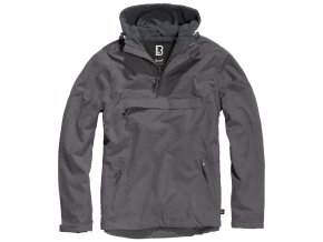 Bunda větrovka s kapucí WINDBREAKER ANTRACITOVÁ (velikost 3XL)