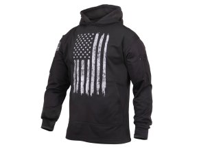 Mikina CONCEALED CARRY s kapucí US vlajka ČERNÁ (velikost 3XL)