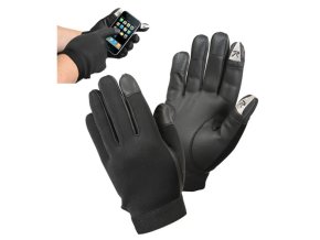 Rukavice taktické TOUCH SCREEN neoprenové ČERNÉ (velikost L)