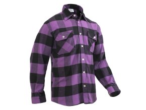 Košile dřevorubecká FLANNEL kostkovaná FIALOVÁ (velikost 3XL)