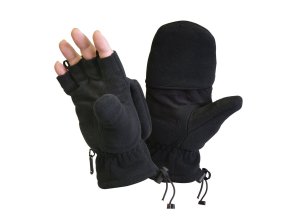 Rukavice SNIPER bez prstů/palcové FLEECE ČERNÉ (velikost L)