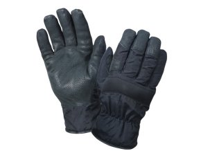 Rukavice zimní kombinace nylon/kůže ČERNÉ (velikost L)