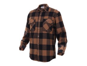 Košile dřevorubecká FLANNEL kostkovaná HNĚDÁ (velikost 3XL)