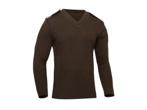 Svetr US ACRYLIC výstřih do v HNĚDÝ (velikost 3XL)