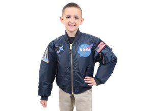 Bunda dětská bomber NASA MA1 FLIGHT MODRÁ (velikost L)
