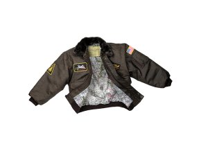 Bunda dětská WWII AVIATOR FLIGHT TMAVĚ HNĚDÁ (velikost L)