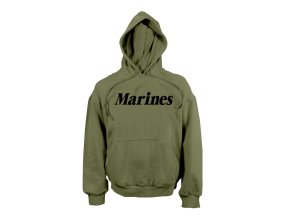 Mikina s kapucí US MARINES ZELENÁ (velikost L)