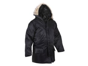 Bunda US pilotní typ N-3B dlouhá ČERNÁ (velikost 3XL)