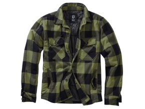 Košile LUMBERJACKET dlouhý rukáv flanel ČERNO/ZELENÁ (velikost 3XL)