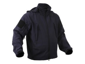 Bunda TACTICAL s kapucí softshell TMAVĚ MODRÁ (velikost 3XL)