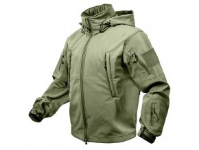 Bunda TACTICAL s kapucí softshell ZELENÁ vel.3XL