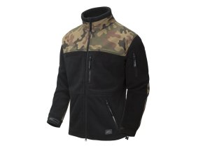 Bunda INFANTRY fleece ČERNÁ/WOODLAND POLSKÝ (velikost 3XL)