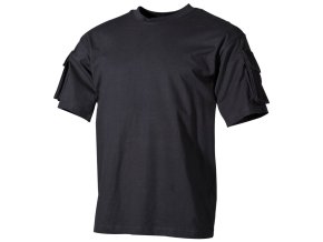 Triko taktické rukáv VELCRO panel s kapsou ČERNÉ (velikost 3XL)