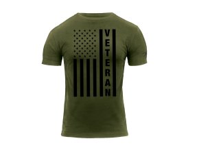 Triko VETERAN s US vlajkou ZELENÉ (velikost 3XL)