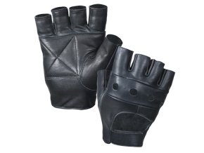Rukavice kožené BIKER bezprsté ČERNÉ (velikost L)