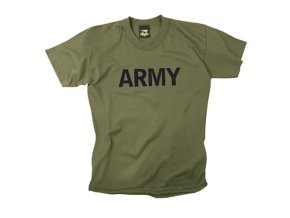 Triko dětské s nápisem ARMY ZELENÉ (velikost L)