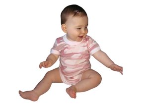 Body dětské BABY PINK CAMO