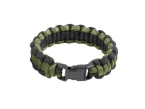 Náramek SURVIVAL PARACORD OLIV-ČERNÝ (velikost 7)