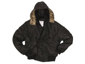 Bunda N-2B BASIC pilotní s kapucí ČERNÁ (velikost 3XL)