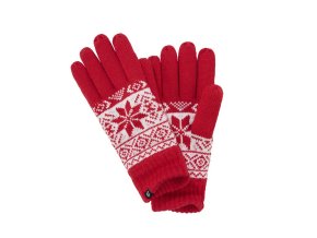 Rukavice SNOW pletené ČERVENÉ (velikost L)