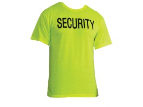 Triko se dvěma nápisy SECURITY krátký rukáv REFLEXNÍ ZELENÁ (velikost 3XL)