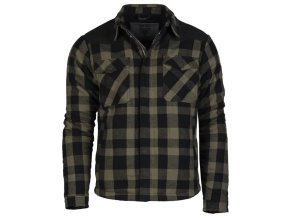 Košile LUMBER se zipem zateplená ČERNÁ/ZELENÁ (velikost 3XL)