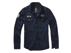 Košile LUIS VINTAGE dlouhý rukáv MODRÁ (velikost 3XL)