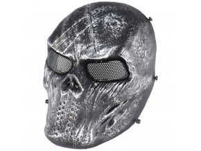 Maska Wosport Lron Blooded Skull black silver