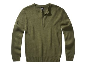 Svetr pulover Armee zip 3/4 ZELENÝ (velikost 3XL)