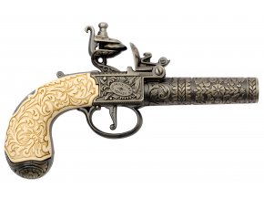 Replika pistole křesadlová, kapesní, Londýn 1795
