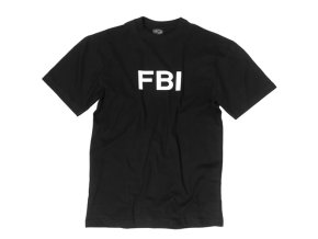 Triko krátký rukáv s nápisem 'FBI' ČERNÉ (velikost XL)