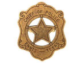 Replika odznak, hvězda Chief of Police Ennis Texas