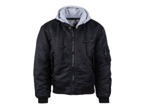 Bunda bomber MA1 s kapucí ČERNÁ (velikost 3XL)