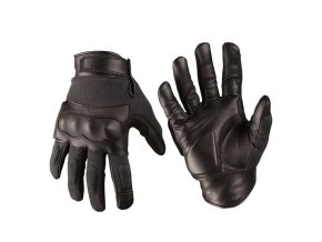 Rukavice TACTICAL kůže/aramid ČERNÉ (velikost L)