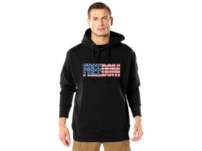 Mikina FREEDOM US vlajka s kapucí ČERNÁ (velikost 3XL)