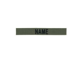 Nášivka jmenovka 3x "NAME" černá nit OLIV