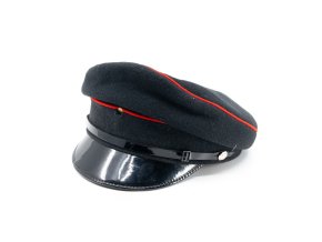 Brigadýrka BRITSKÁ dámská 2 červené pruhy ČERNÁ (velikost 59)
