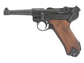 Replika pistole Parabellum Luger P08, dřevo, Německo 1898