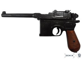 Replika pistole Mauser C96, dřevo, Německo 1896