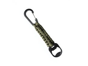 Klíčenka PARACORD s karabinou a otvírákem na láhve ZELENÁ