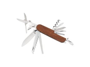 Nůž zavírací multifunkční nářaďový 11 funkcí / dřevěná střenka