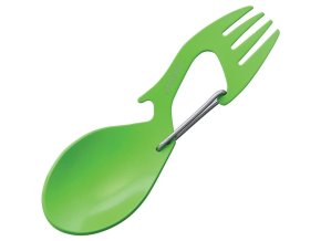 Příbor RATION s otvírákem a karabinou ZELENÝ