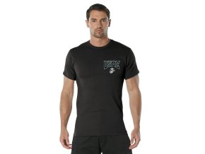 Triko USMC FIRST TO FIGHT ČERNÉ