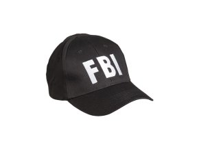 Čepice baseball s nápisem 'FBI' ČERNÁ