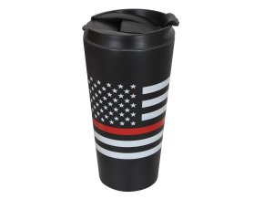 Hrnek termo VLAJKA USA červená linka ČERNÝ